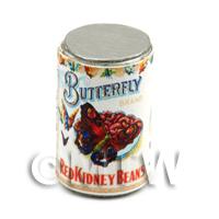 Dolls House Miniature Butterfly Brand Red Kidney Beans Can (1900s)