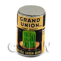 Dolls House Miniature Grand Union Brand Whole Green Beans  Can (1930s)