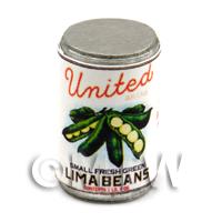 Dolls House Miniature United Brand Lima Beans Can (1930s)