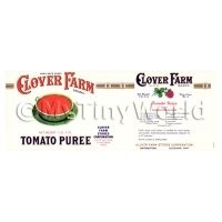 Dolls House Miniature Clover Farm Tomato Puree Label (1920s)