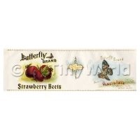 Dolls House Miniature Butterfly Brand Strawberry Beets Label (1900s)