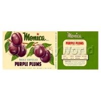 Dolls House Miniature Monica Purple Plums Label (1930s)