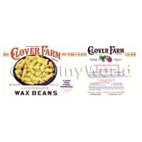 Dolls House Miniature Clover Farm Stringless Wax Beans Label (1920s)