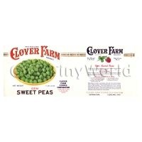 1/12th scale - Dolls House Miniature Clover Farm Sweet Peas Label (1920s)