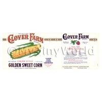 Dolls House Miniature Clover Farm Golden Sweet Corn Label (1920s)