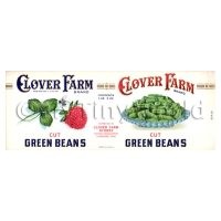 Dolls House Miniature Clover Farm Cut Green Beans Label (1920s)