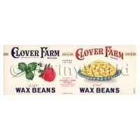 Dolls House Miniature Clover Farm Cut Wax Beans Label (1920s)