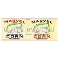 Dolls House Miniature Marvel Corn Label (1930s)