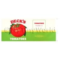 Dolls House Miniature Decks Tomatoes Label (1940s)