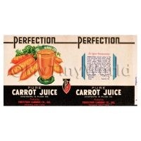 Dolls House Miniature Perfection Carrot Juice Label (1930s)