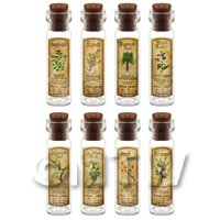 Dolls House Apothecary Long Herb Colour Label And Bottle Set 5