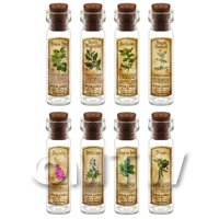 Dolls House Apothecary Long Herb Colour Label And Bottle Set 7