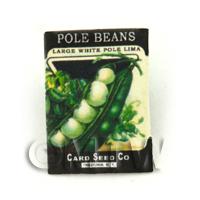 Dolls House Miniature Garden White Pole Beans Seed Packet