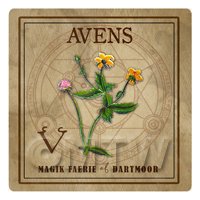 Dolls House Herbalist/Apothecary Square Avens Herb Label
