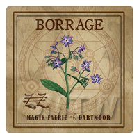 Dolls House Herbalist/Apothecary Square Borage Herb Label