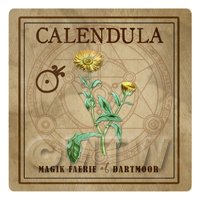 Dolls House Herbalist/Apothecary Square Calendula Herb Label