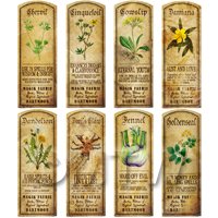 Dolls House Herbalist/Apothecary Long Herb Colour Label Set 4