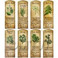 Dolls House Herbalist/Apothecary Long Herb Colour Label Set 6