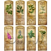 Dolls House Herbalist/Apothecary Long Herb Colour Label Set 7