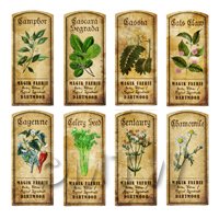 Dolls House Herbalist/Apothecary Short Herb Colour Label Set 3