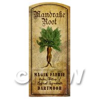 Dolls House Herbalist/Apothecary Mandrake Herb Short Colour Label