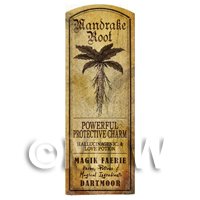 Dolls House Herbalist/Apothecary Mandrake Root Herb Long Sepia Label