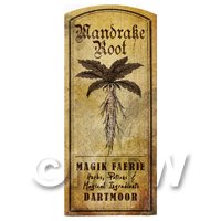 Dolls House Herbalist/Apothecary Mandrake Herb Short Sepia Label