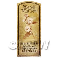 Dolls House Herbalist/Apothecary Marsh Mallow Herb Short Sepia Label