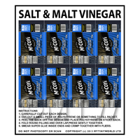 Dolls House Miniature Packaging Sheet of 8 McCoys Salt & Vinegar Crisps