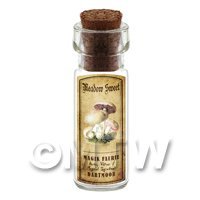 1/12th scale - Dolls House Apothecary Meadow Sweet Fungi Bottle And Colour Label