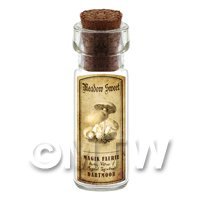 Dolls House Miniature Apothecary Meadow Sweet Fungi Bottle And Label