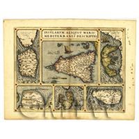 Dolls House Miniature Old Map Of The Mediterranean From The Late 1500s