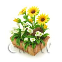 Dolls House Miniature Sunflower and Calla Lillies Display