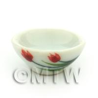 Dolls House Miniature Ceramic Tulip Design 16mm Bowl