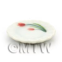 Dolls House Miniature Tulip Design Ceramic 22mm Plate