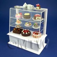 Dolls House Miniature Filled White Patisserie Display