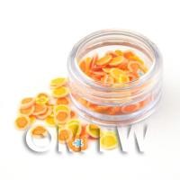 Pot With 120 Mixed Rose And Orange Flower Nail Art Slices