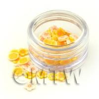 Mixed Yellow Themed Flower Nail Art Pot Containing 120 Slices