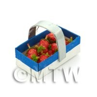 Handmade Dolls House Miniature Punnet With 12 Strawberries