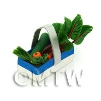 Handmade Dolls House Miniature Punnet With Mixed Vegetables