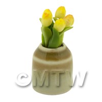 Dolls House Miniature Yellow Tulip in Earthenware Pot