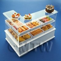 Dolls House Miniature Right Hand 3 Tier Trayed Bakery Counter