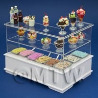 Left Hand Dolls House Miniature Ice Cream / Dessert Counter