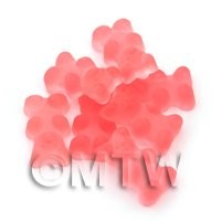 Translucent Light Red Jelly Bear Charm For Jewellery