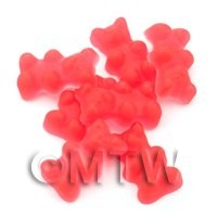Translucent Deep Red Jelly Bear Charm For Jewellery