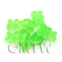 Translucent Light Green Jelly Bear Charm For Jewellery