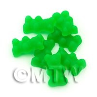 Translucent Dark Green Jelly Bear Charm For Jewellery