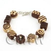 Handmade Stirling Silver And Chocolate Bracelet