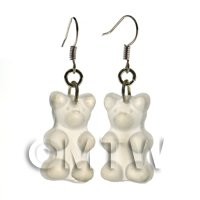 Pair of Translucent Clear Jelly Bear Earrings
