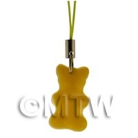 Solid Dark Yellow Jelly Bear Phone Charm